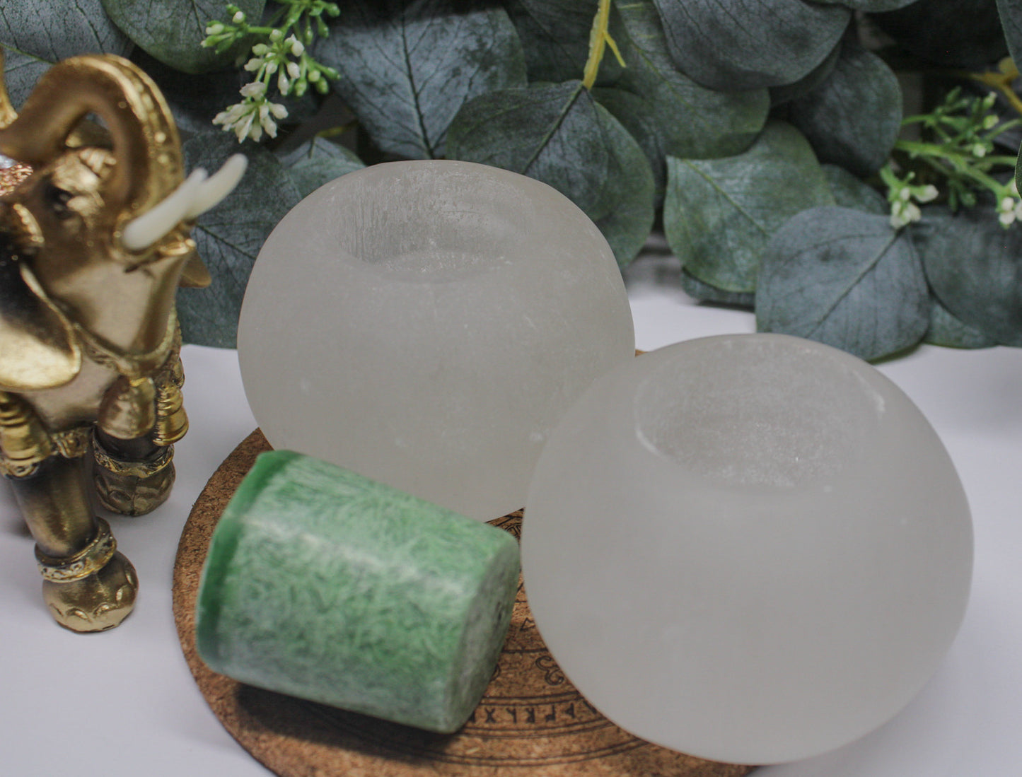 Selenite Candle Holder