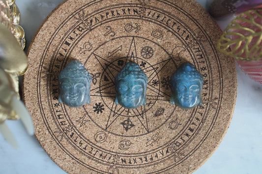 Labradorite Buddha Heads